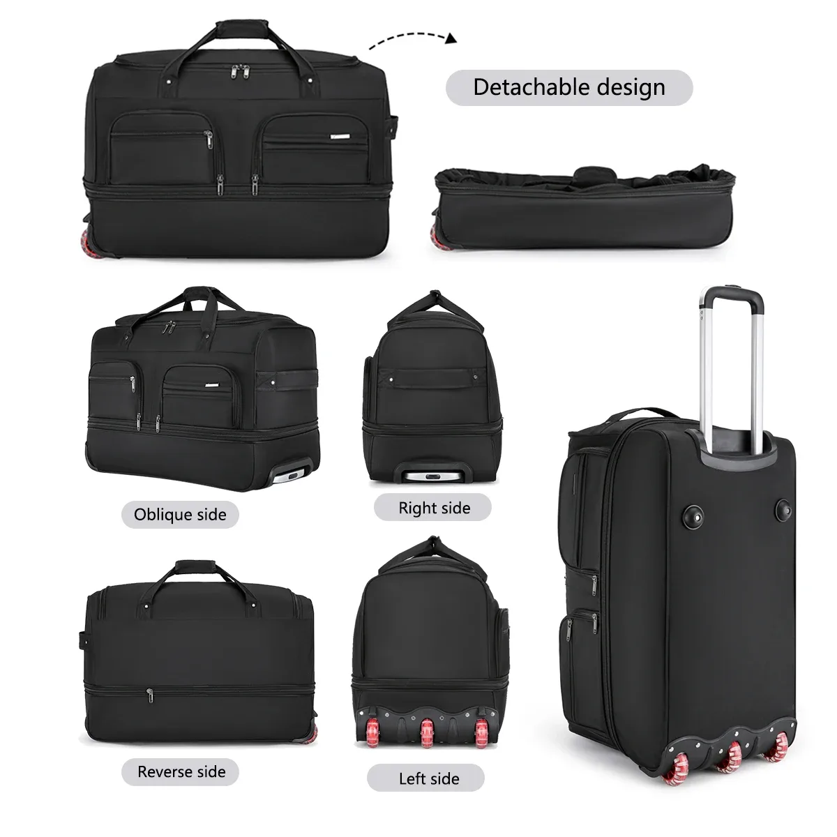 nouveau sac de voyage tendance 2026 grande capacité pour femme, sac de sport pour homme, sac de voyage imperméable, sac à roulettes, sac polochon