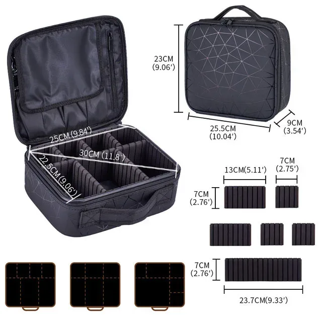 trousse de maquillage étanche, boîte professionnelle, sac à cosmétiques portable pour femmes, pour voyage, sac de rangement de maquillage