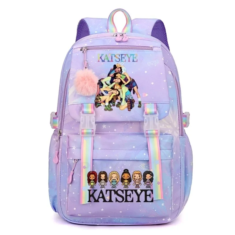 sacs d'école pour filles, sac à dos kpop katseye, sacs d'école décontractés à la mode pour adolescents, sac à dos léger pour étudiantes, sac à dos de voyage pour femmes