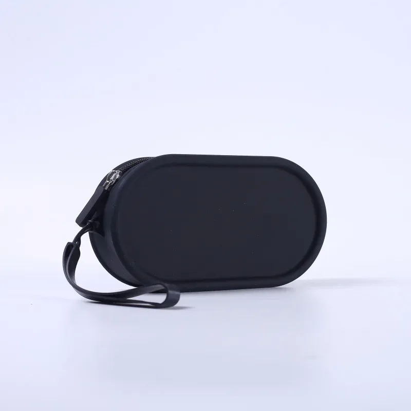 pochette de rangement en silicone, étanche, avec fermeture éclair, sac de maquillage 16,7 cm x 9,1 cm x 4,5 cm, grande capacité, pochette portable