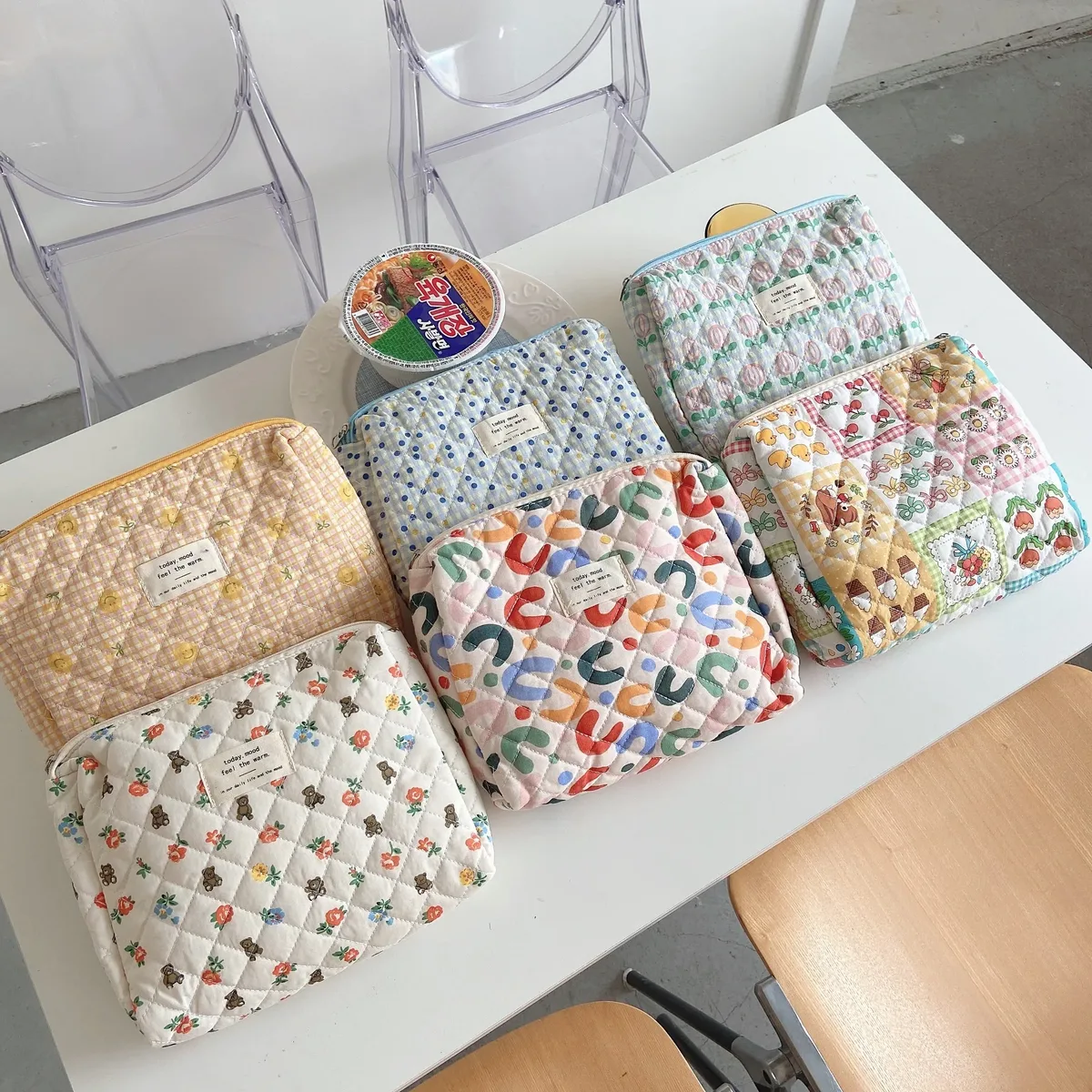 Sac à Cosmétiques de Voyage à Fleurs Rétro pour Femme, Porte-Monnaie, Pochette, Sacs à Main pour Étudiantes, Grand Sac de Rangement, Portefeuille