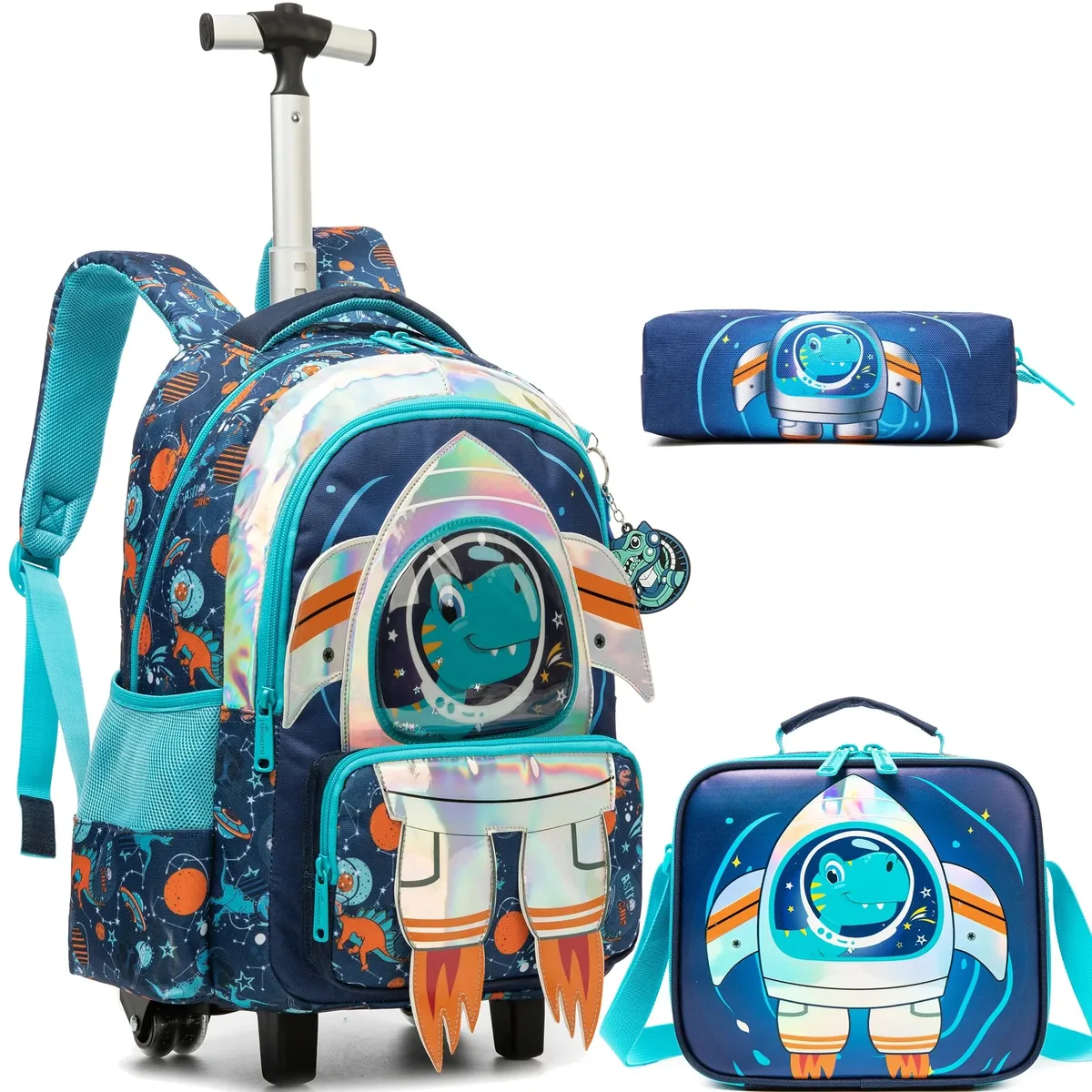 Sac à dos à roulettes pour enfants, bagage de voyage à roulettes, sac à livres d'école léger pour garçons, sac d'étudiant de grande capacité