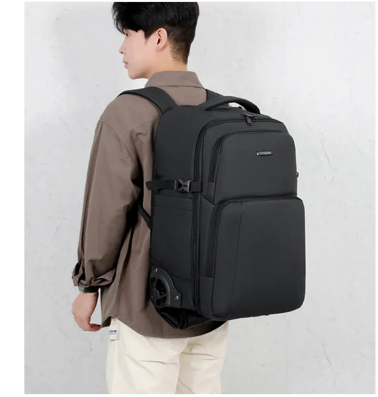2025 hommes oxford sac à dos roulant étanche hommes voyage d'affaires chariot sacs hommes bagage à main sac à dos pour hommes roulant