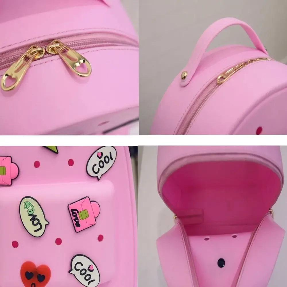 sac à dos en silicone à bretelles réglables, imperméable et durable, pour filles de maternelle