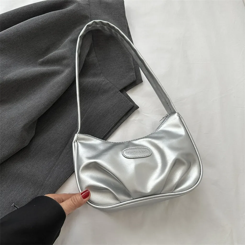 sac fourre-tout en cuir pu, sac à bandoulière croissant de niche, sac à bandoulière pour femme, style urbain pour les sorties, les rendez-vous et le trajet quotidien