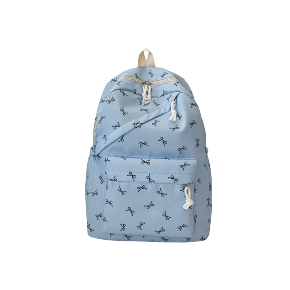 sac à dos en toile avec nœud, bretelles réglables, grande capacité, sac d'école pour étudiants, sac de rangement, sac à bandoulière de style japonais pour adolescents