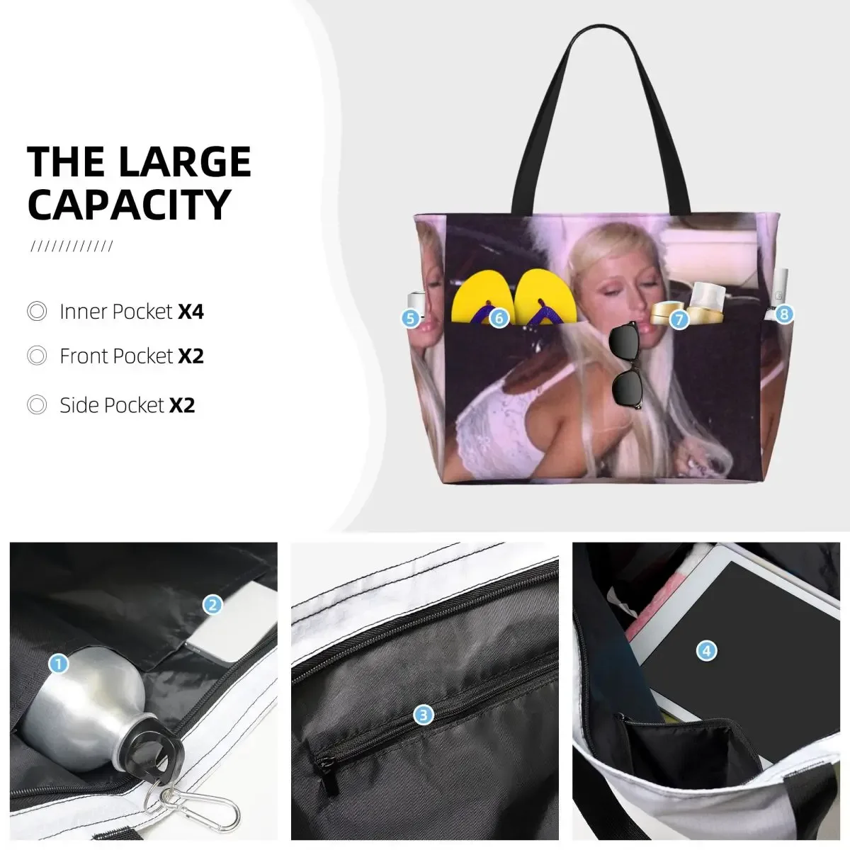paris hilton plage sac fourre-tout sport gym yoga duffle grand sac fourre-tout femmes sac de voyage sac de fit