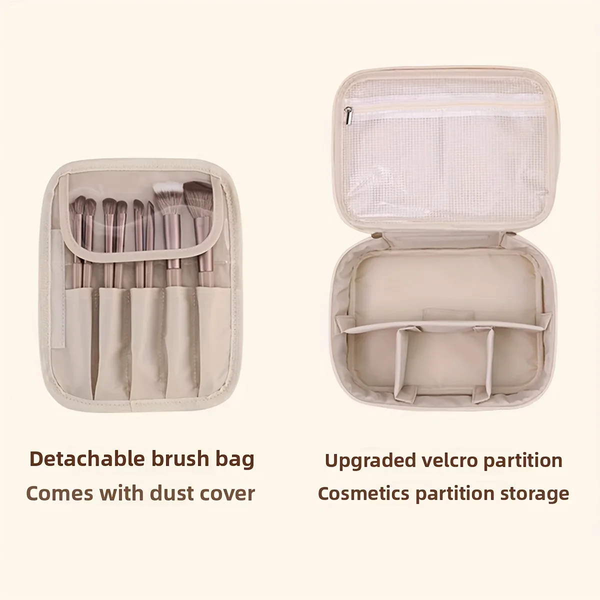 trousse de maquillage double couche en cuir pu, sacs à cosmétiques de grande capacité, organisateur de cosmétiques de luxe, essentiels de voyage pour femmes