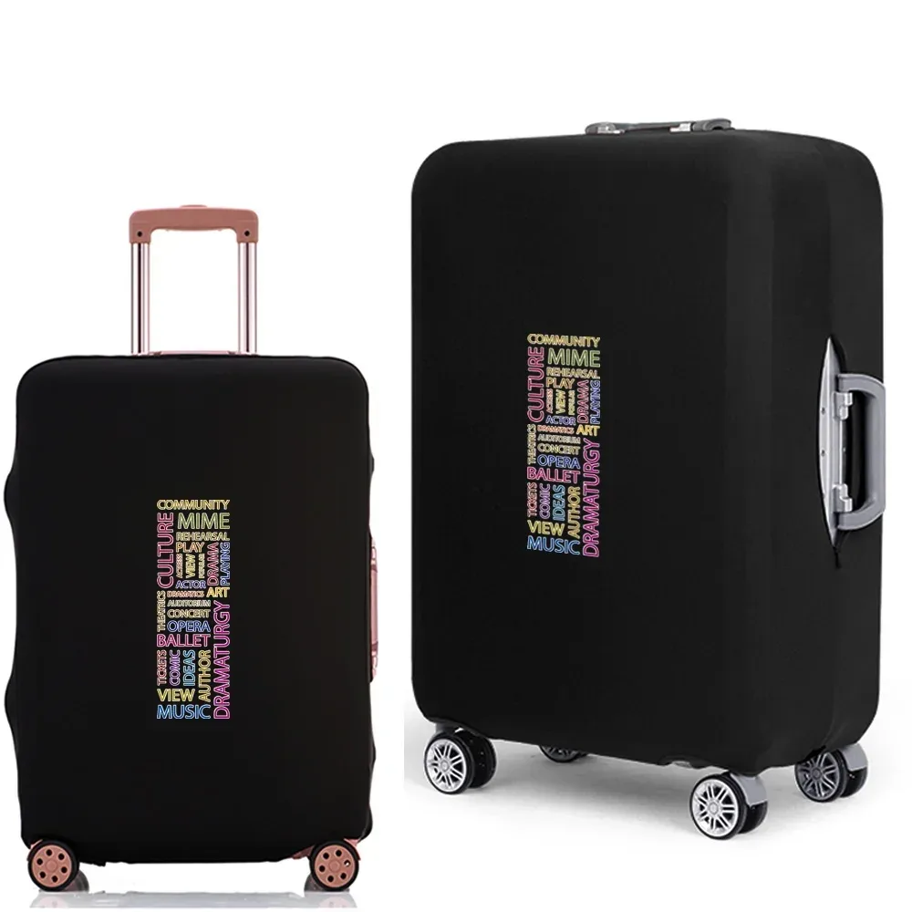 étui à bagages 2022, housse de protection avec texte 26 lettres, motif de voyage, élastique, housse anti-poussière pour valise de 18 à 28 pouces