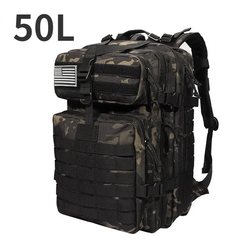 sac à dos tactique camouflage 50l/30l pour homme, sac molle, sac de randonnée imperméable pour le camping, la chasse, la randonnée