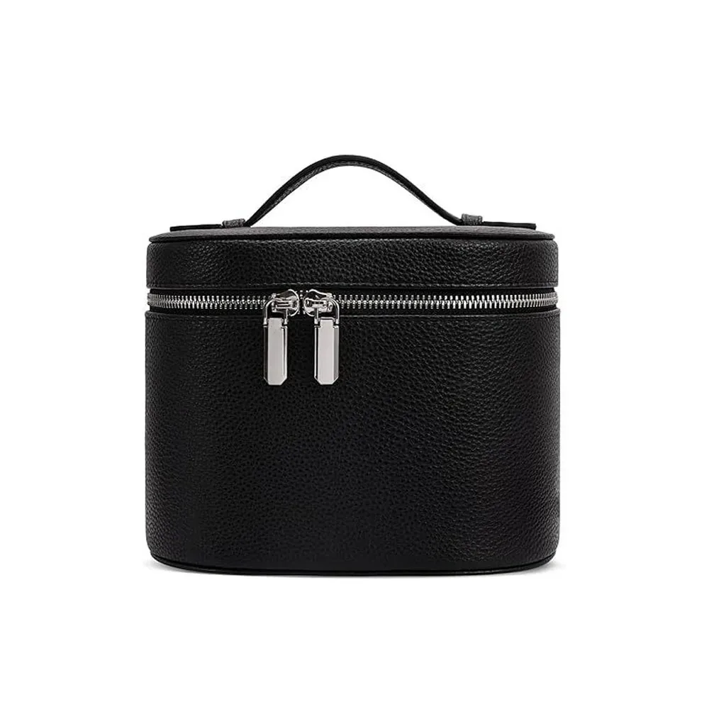 boîte à cosmétiques de grande capacité en cuir pu, sac de rangement de voyage étanche, fermeture à glissière, boîte de rangement interne, pochette de toilette