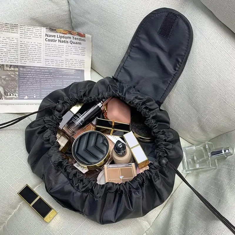 1pc sac cosmétique à cordon pour femmes, sac de rangement de voyage, sac de maquillage portable, étui de toilette imperméable, sac de lavage, pochette de maquillage.