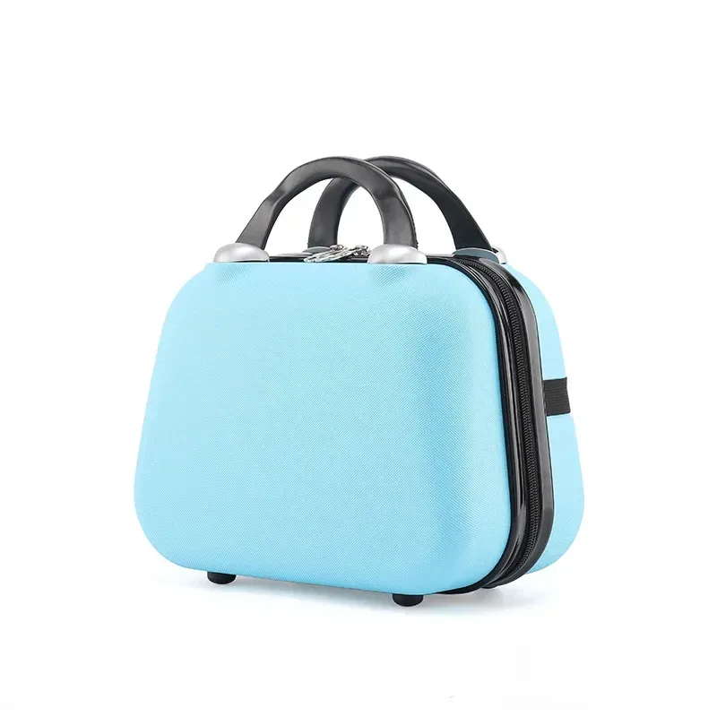 sac de maquillage de voyage pour femmes de 14 pouces, mini valise compacte en plastique abs, design uni, idéal pour un usage personnel