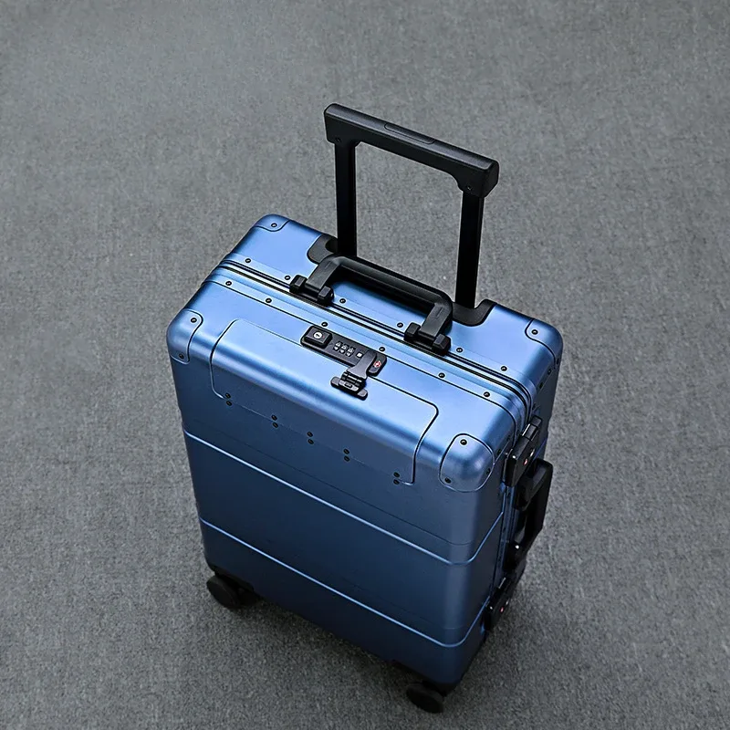 valise à roulettes tout en aluminium pour hommes et femmes, bagage à main de voyage, 20 pouces, haute qualité, dernier cri