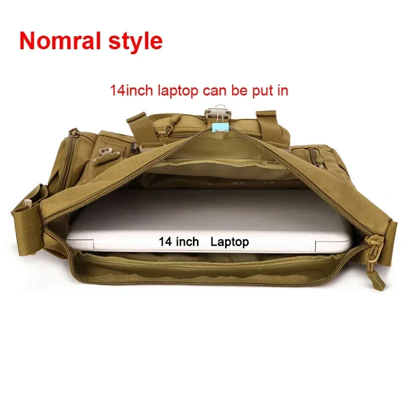 sac à bandoulière militaire tactique étanche multi-poches, sac à bandoulière pour ordinateur portable, sac messager molle pour documents a4, fourre-tout de voyage