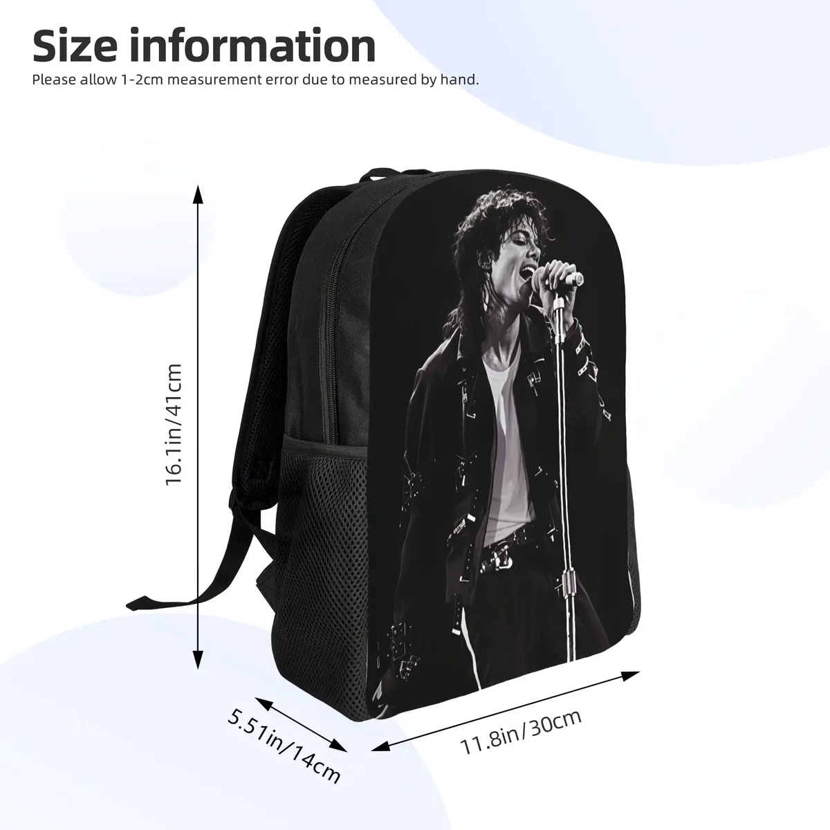 sac à dos michael jackson king of pop mj, sacs à dos élégants pour étudiants, unisexe, respirant, pour l'université et le lycée, sac à dos design