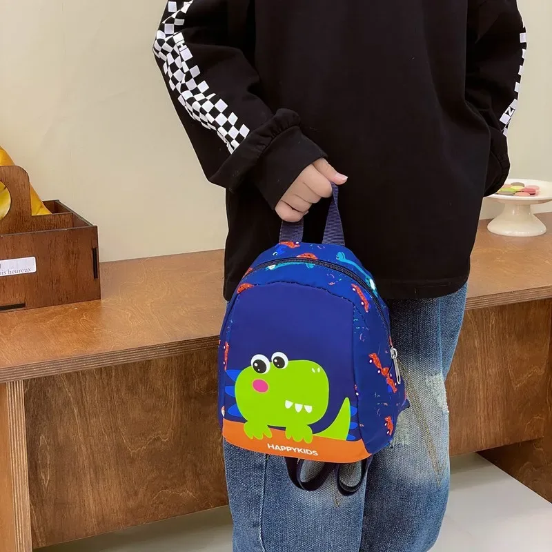 sac à dos dinosaure cartoon unisexe pour élèves de maternelle en nylon, léger, motif animal mignon, contraste de couleurs