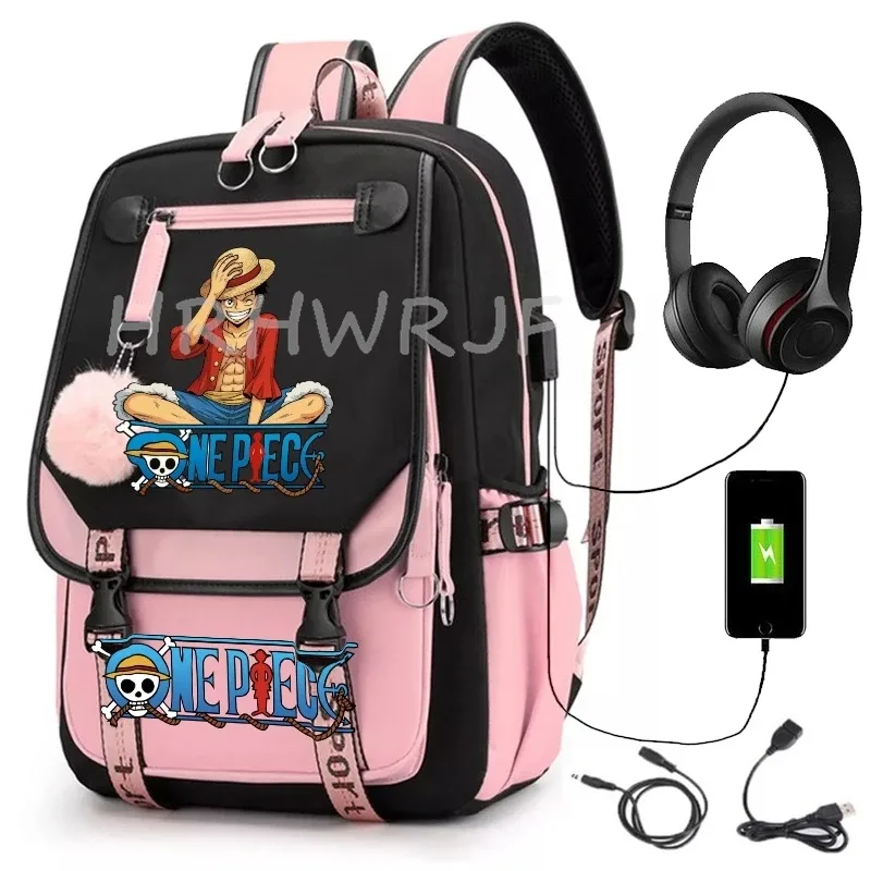 sac à dos one piece monkey d luffy pour femmes, hommes, filles, sacs d'école pour ordinateur portable, sacs de sport pour garçons, collège, anime, voyage, décontracté, mochilas