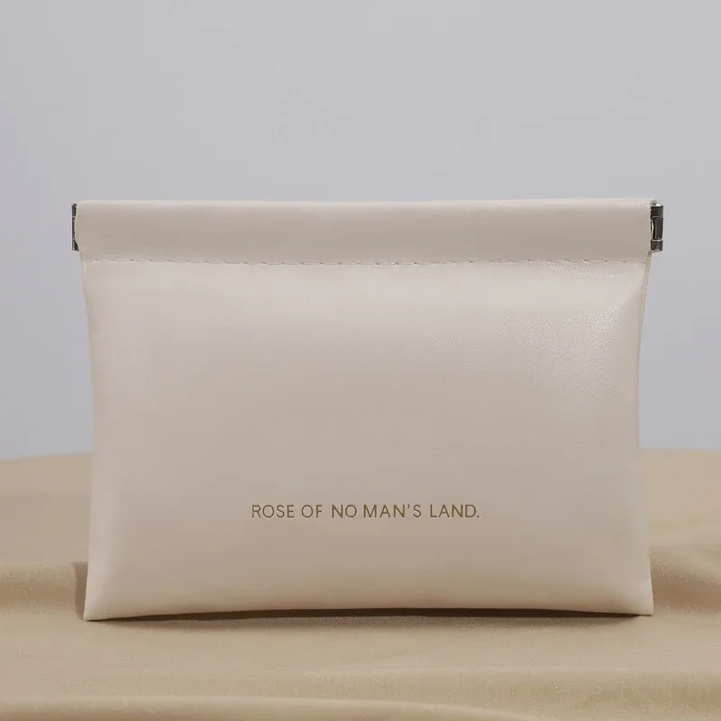 mini sac à fermeture automatique en pu, sac de rangement portable pour écouteurs, câbles de charge, portefeuille zéro, pièces de monnaie et rouges à lèvres