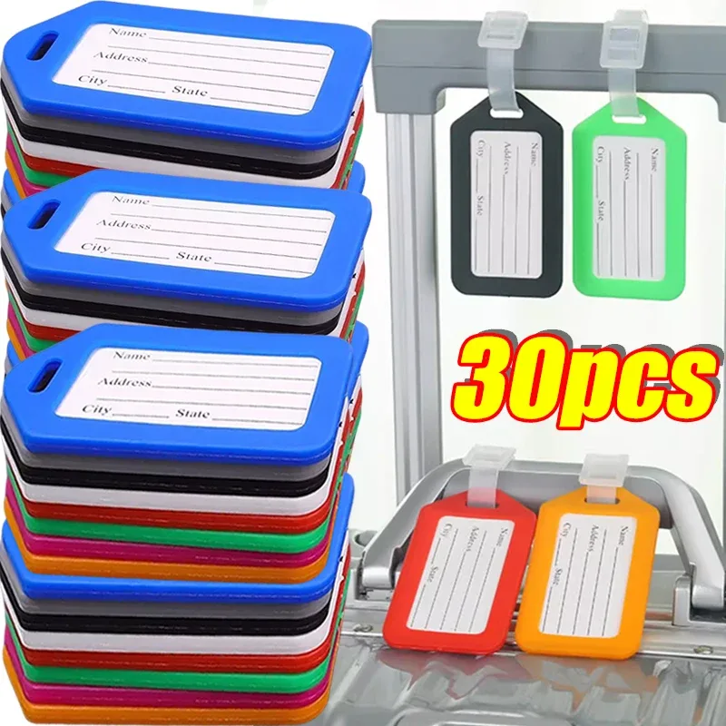1/30 pièces étiquette de bagage embarquement expédition étiquettes de bagages en plastique accessoire de voyag