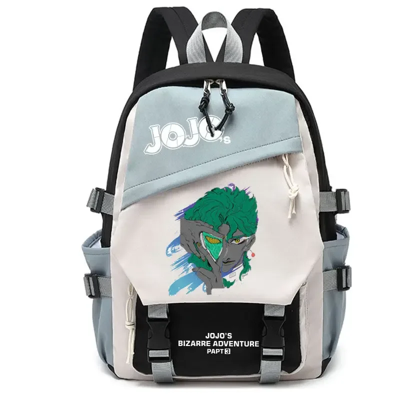 kujō jōtarō anime jojo's bizarre adventure sac à dos étudiant sac d'école toile adolescents sac à dos de voyage en plein air cadeau de mode