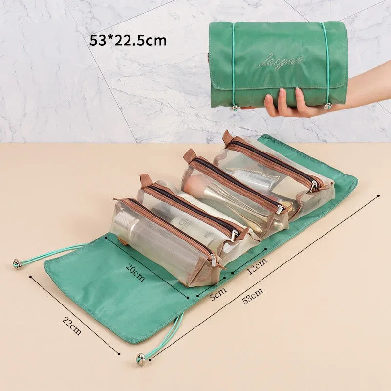 sacs à cosmétiques pour femmes, pochette de maquillage élégante en cuir pu, organisateur de produits de toilette de voyage, sac à main de rangement, fourre-tout de maquillage coréen