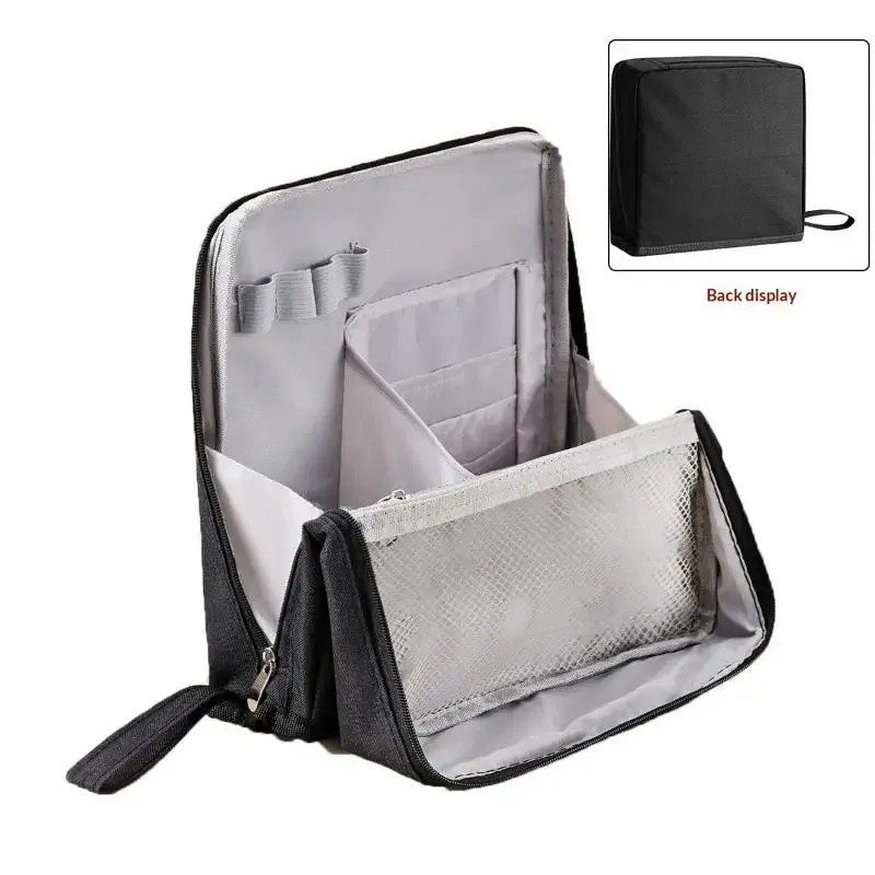 sac à cosmétiques portable de grande capacité, rangement vertical de bureau, sac de rangement multifonctionnel pour cosmétiques, sac de rangement pour stylos et fournitures de bureau