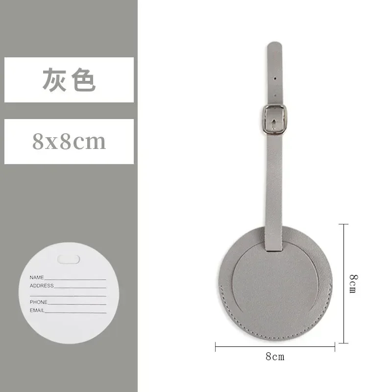 étiquette de bagage en cuir pu pour femmes et hommes, 1 pièce, accessoires de voyage, vacances, étiquettes de valise, nom, identification, adresse, étiquettes de sac pour bagages