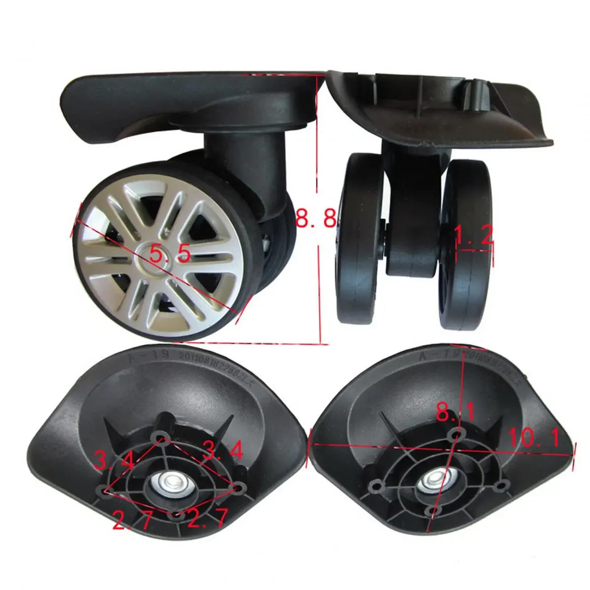 roues pivotantes robustes de remplacement pour valises et bagages de voyage