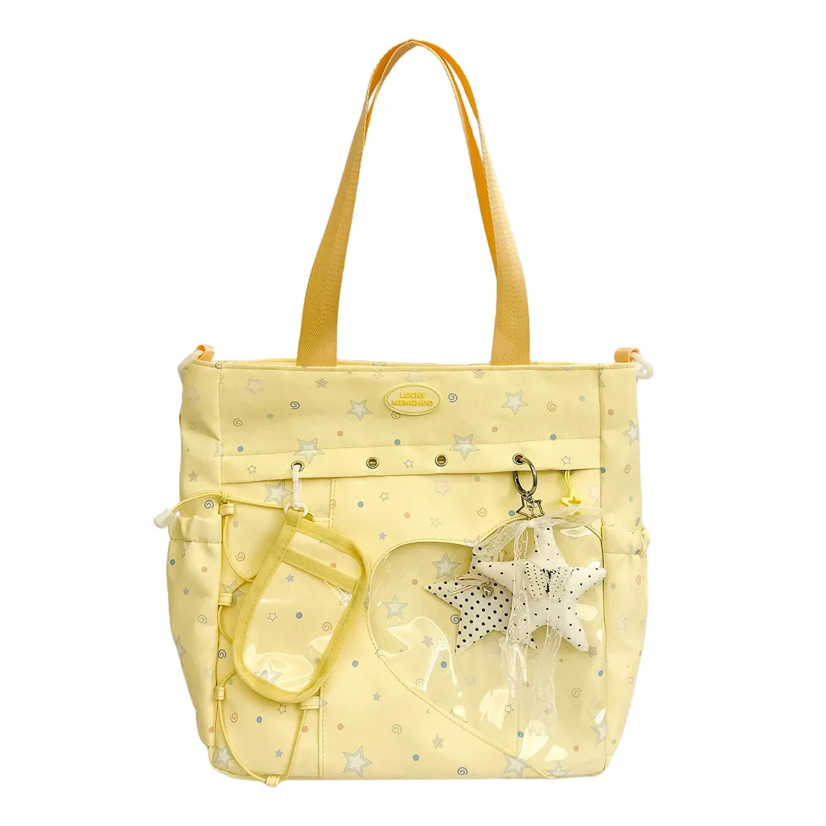nouveau sac à dos étudiant grande capacité style japonais simple, sac de voyage en nylon imperméable imprimé étoiles, sac d'école