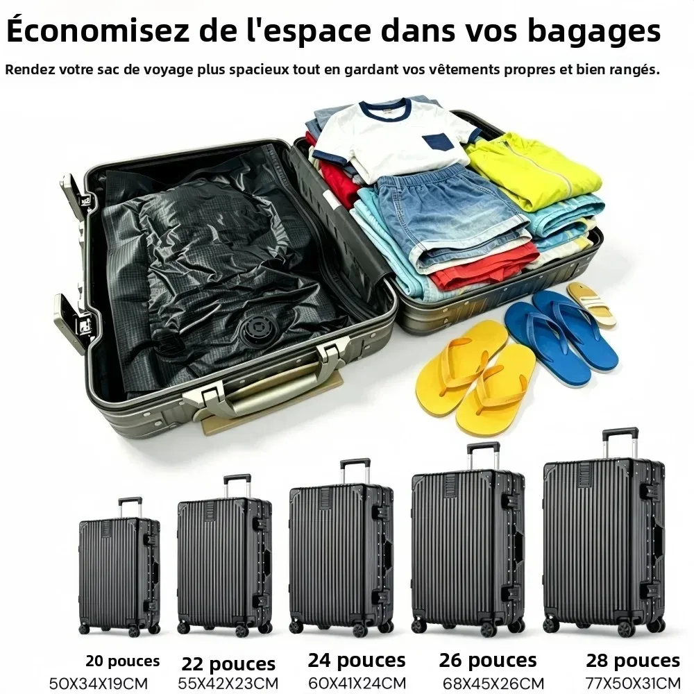 sacs de rangement sous vide pour bagages de voyage, sacs de compression épais et étanches, économiseurs d'espace pour vêtements, organisateur de voyage et de camping