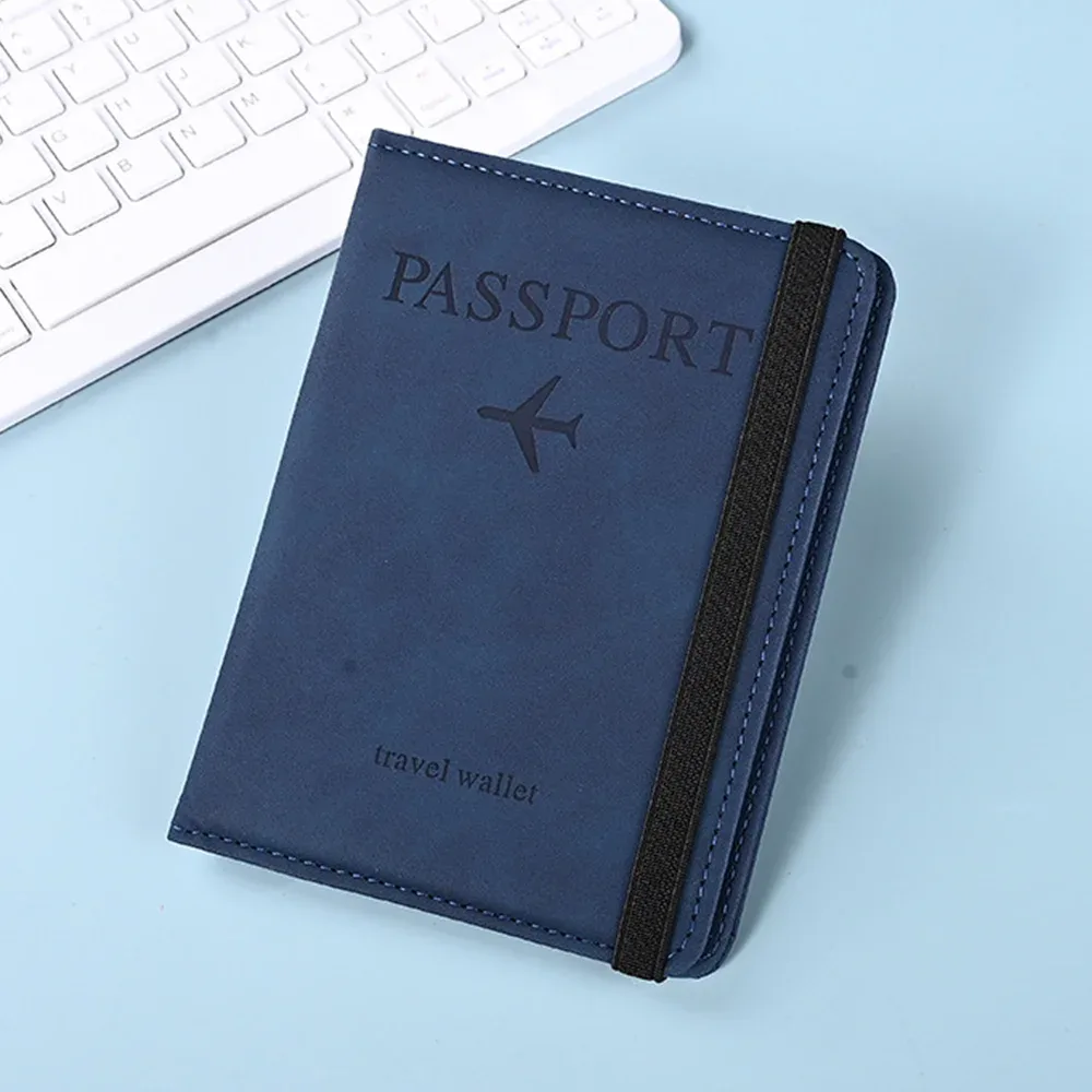 porte-passeport, couverture de passeport avec emplacement pour cartes de crédit, étui portefeuille pour passeport, indispensable pour les voyages, blocage rfid, en cuir, pour voyage a