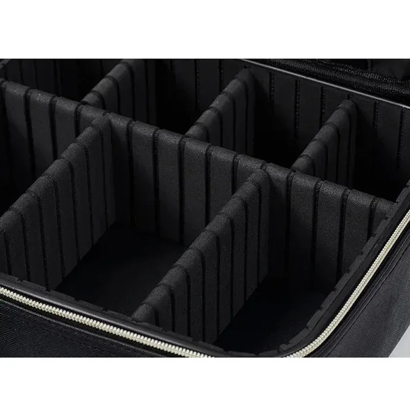 sac à cosmétiques étanche pour femmes, sac de maquillage, valise, boîte de rangement de voyage pour manucure, sac de rangement portable avec séparateurs réglables