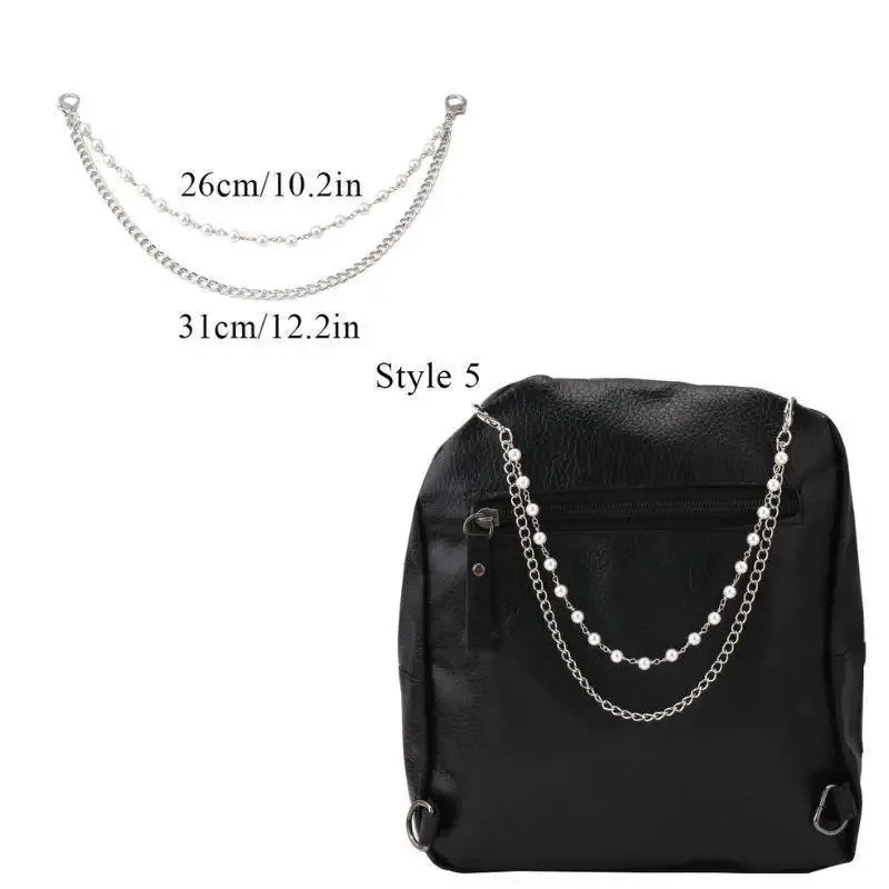 y2k – sangle en chaîne de perles en métal pour sacs, chaîne de sac multicouche pour sac à main, poignées de bricolage, pendentif étoile, sac à bandoulière, accessoires de chaîne