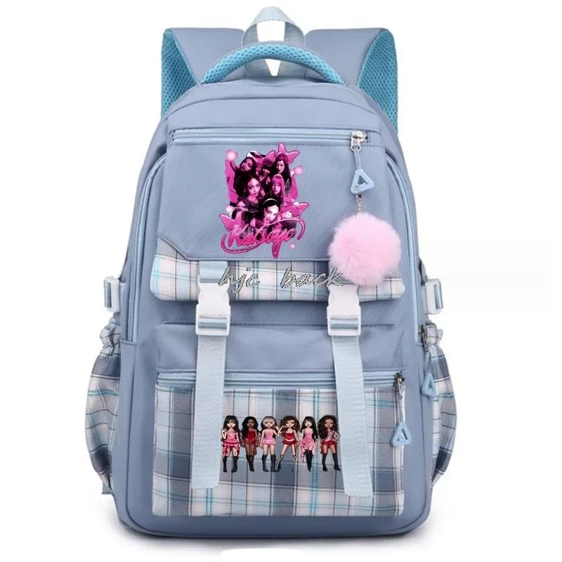 katseye chaud drôle impression sacs d'école adolescentes grande capacité en plein air voyage sac à dos multi-fonction dessin animé étudiants sac à dos