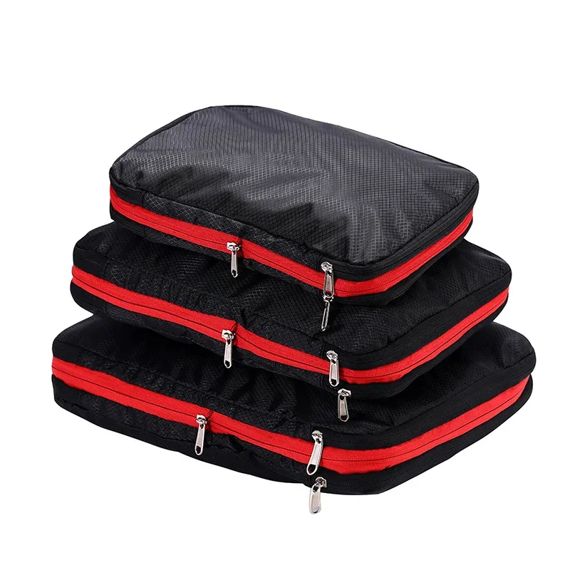 sac de rangement compressible pour vêtements de voyage, grande capacité, ensemble de 3 cubes de rangement, organisateur, compressé, imperméable, pour valise