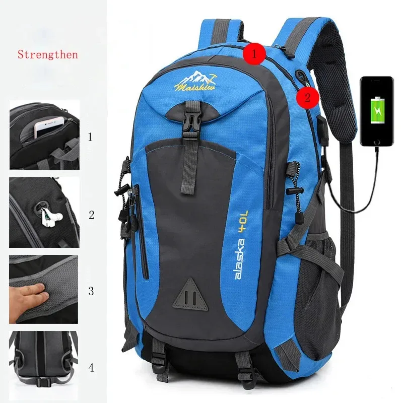 sac à dos étanche d'alpinisme antivol pour hommes, sacs de sport d'équitation, camping en plein air, voyage, escalade, randonnée