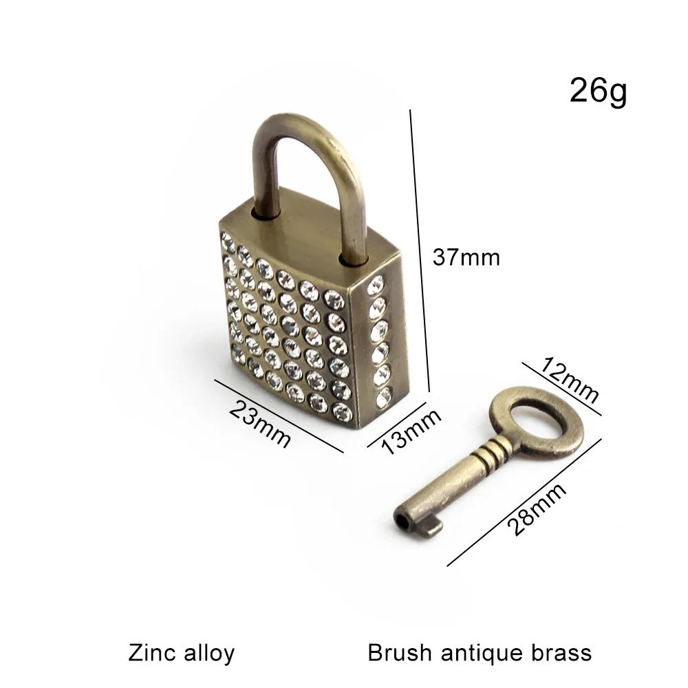 serrure à clé en métal biscuits pour hommes et femmes, sacs à main, bijoux punk, cadenas, accessoires décoratifs, 2 ensembles, 5 ensembles, 10 ensembles, 23x37mm