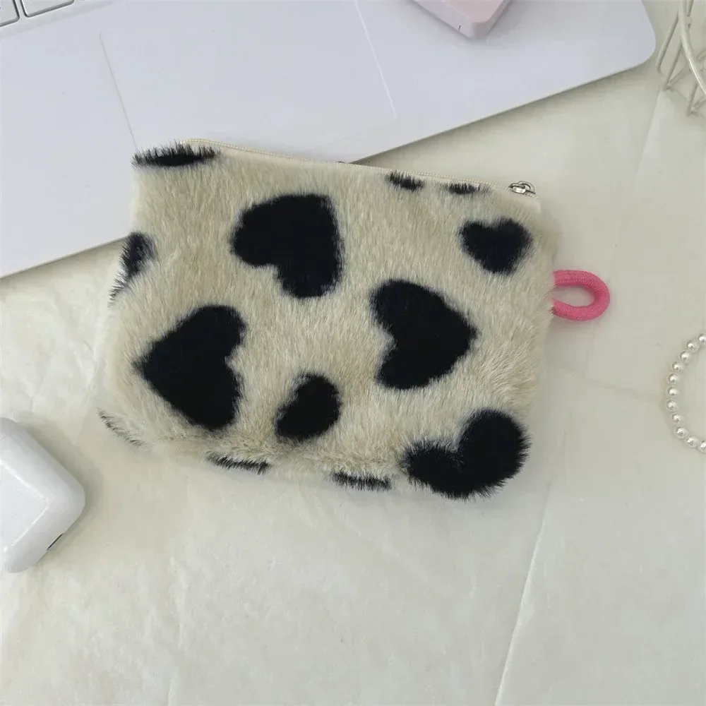 petit sac de rangement portable en peluche douce pour femme, trousse de maquillage, sacs à main, pochette à fermeture éclair, sac à main moelleux, sacs à cosmétiques en fourrure pour femme