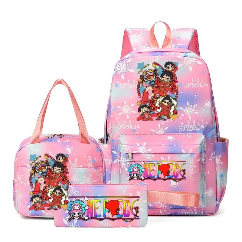 sacs à dos one piece pour femmes et hommes, sac d'école grande capacité, sac à dos imprimé, sac de voyage, sac à dos pour homme, mochila, lot de 3
