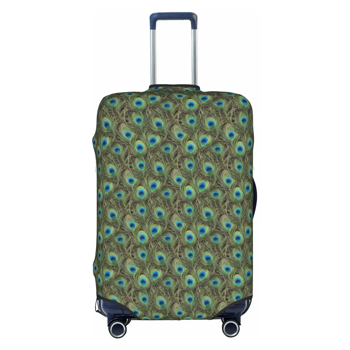 housse de protection pour bagages, motif paon amusant, violet clair sur violet, housse de valise de voyage élastique à motif animal