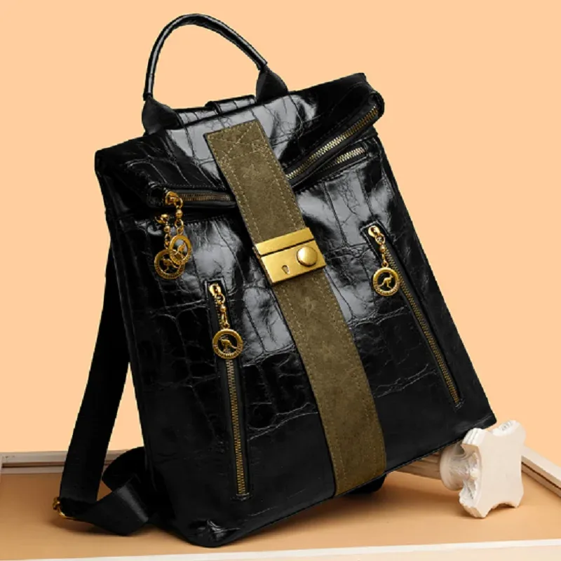 nouveau sac à dos de voyage en cuir de luxe 2026 pour femmes, grande capacité, sacs à bandoulière, cabas, sacs d'école pour ordinateur portable