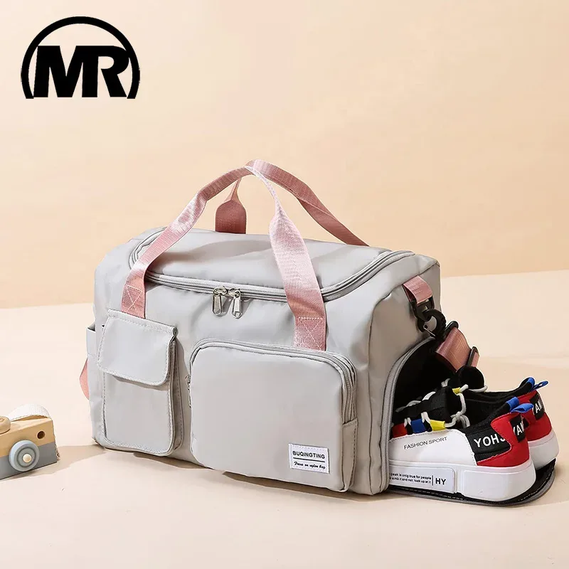 MARKROYAL-Sacs de voyage en toile imperméables pour femmes, sac de sport, sacs de sport, compartiment à chaussures initié, sac à main de poche, livraison directe