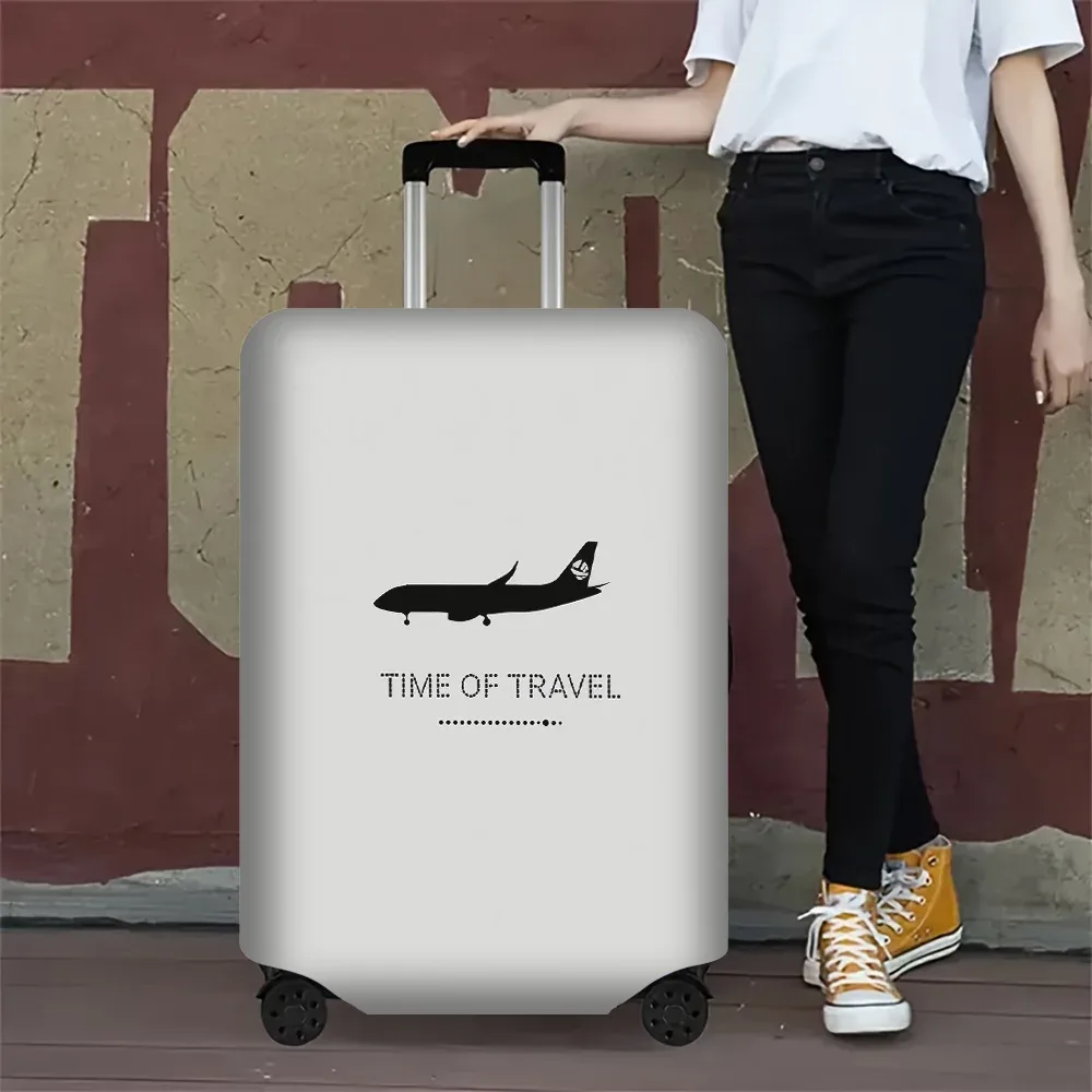 1 housse de bagage minimaliste à imprimé avion pour bagages de 18 à 32 pouces ; accessoires de voyage anti-poussière et élastiques pour une protection efficace