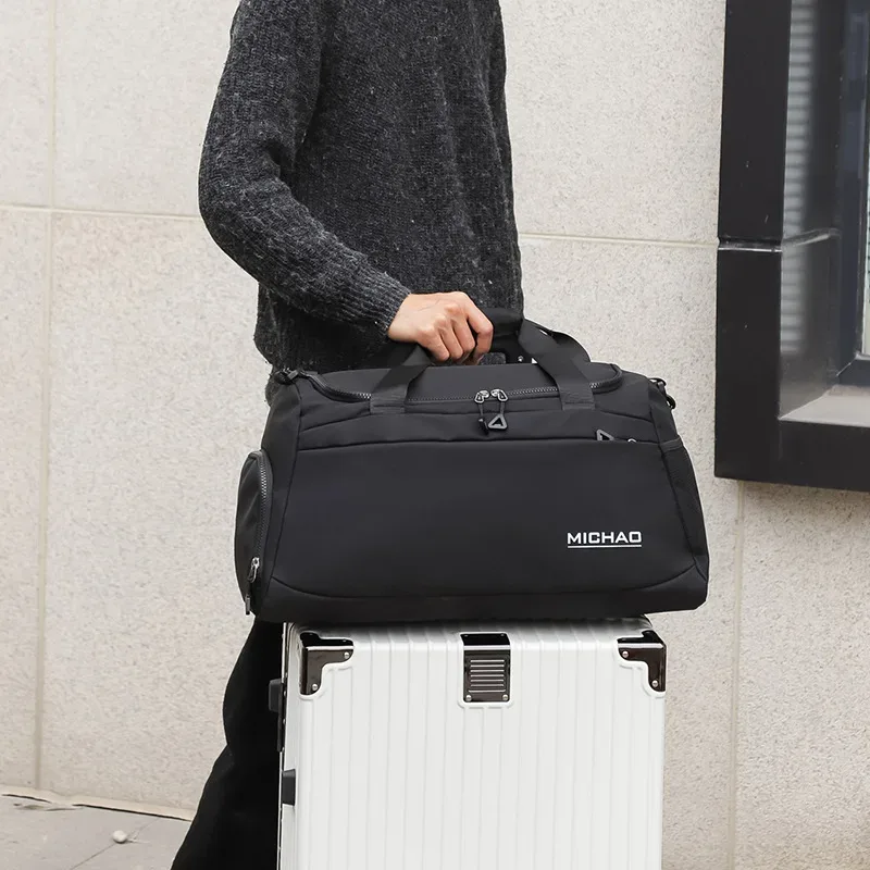 sac de sport multi-poches, sac de sport polyvalent imperméable avec poche de séparation humide/sec, sac de voyage grande capacité