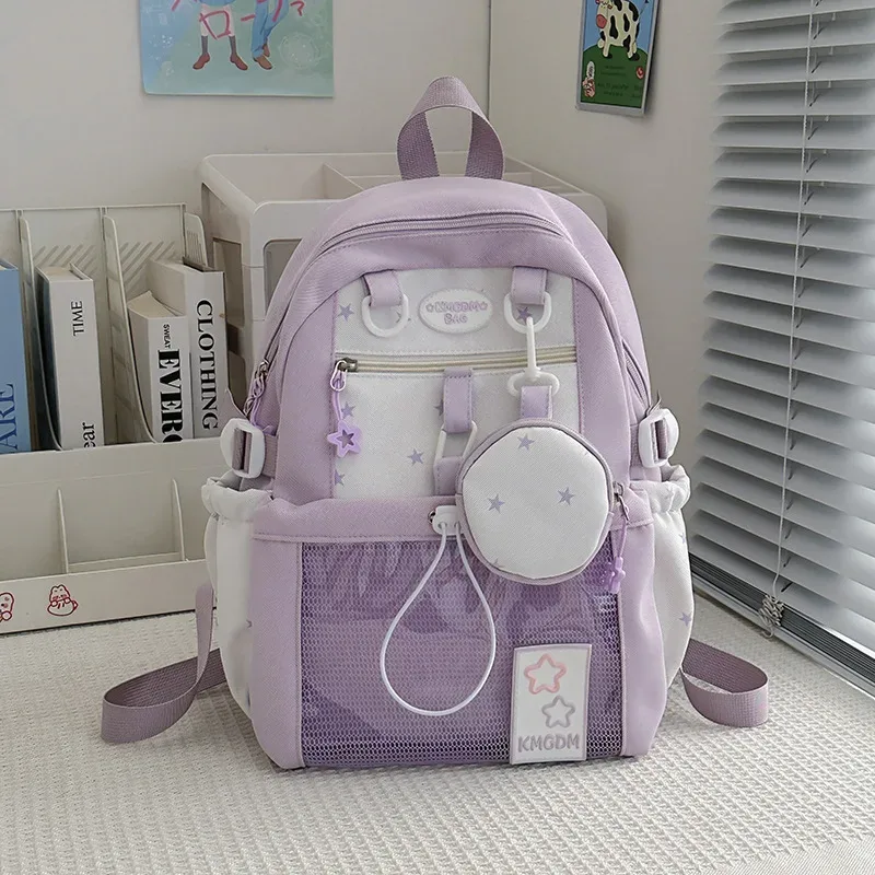 sacs à dos coréens mignons et élégants pour filles, sacs à dos décontractés harajuku pour femmes, style ulzzang ita, sacs à dos de dessin animé tendance