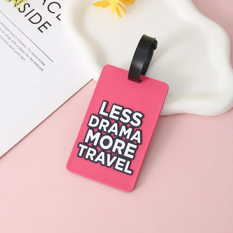 étiquette de bagage en silicone avec lettre mignonne, étiquettes de bagage de voyage, nom, adresse, étiquette de valise, sacs de voyage, accessoires de voyage de vacances