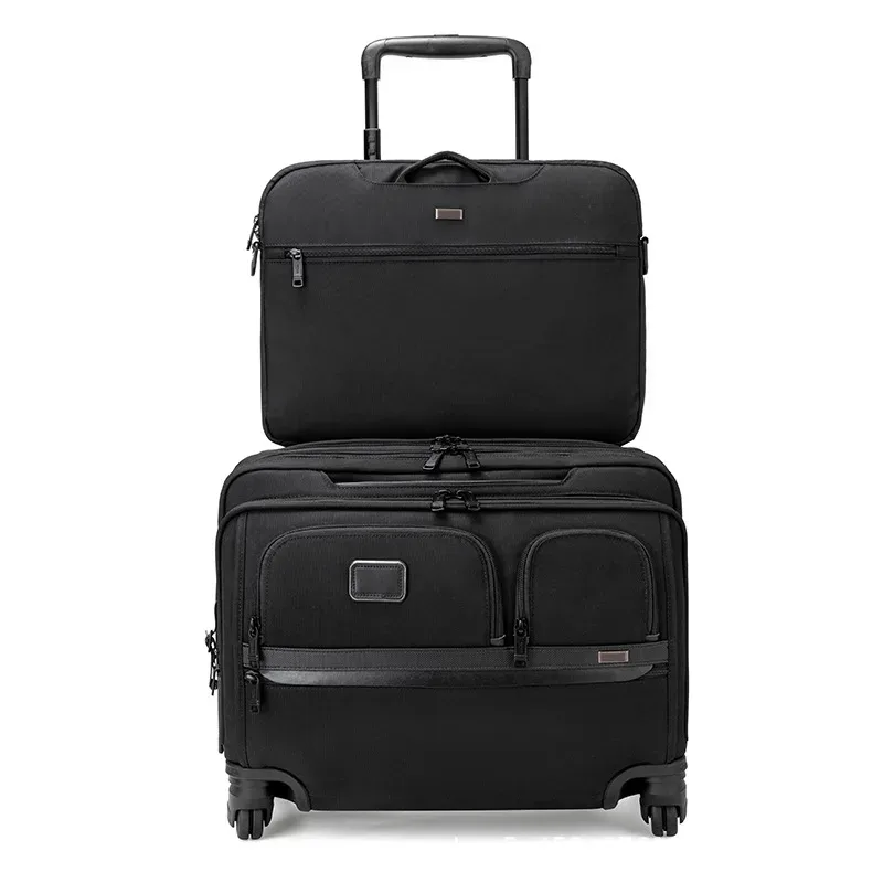 Valises de voyage de 18 pouces, bagages roulants, sac pour ordinateur portable d'embarquement d'affaires, boîtier de chariot en tissu Oxford avec roues, bagage à main