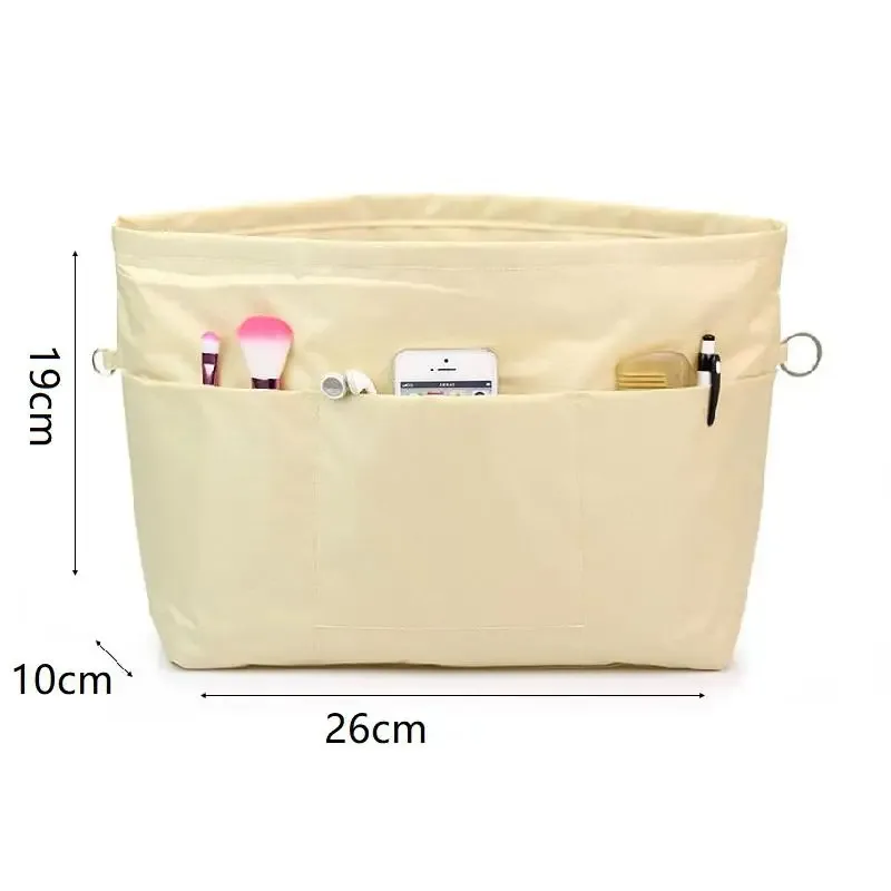 sac de rangement cosmétique vintage avec fermeture éclair, multi-poches, couleur unie, multifonctionnel pour femmes