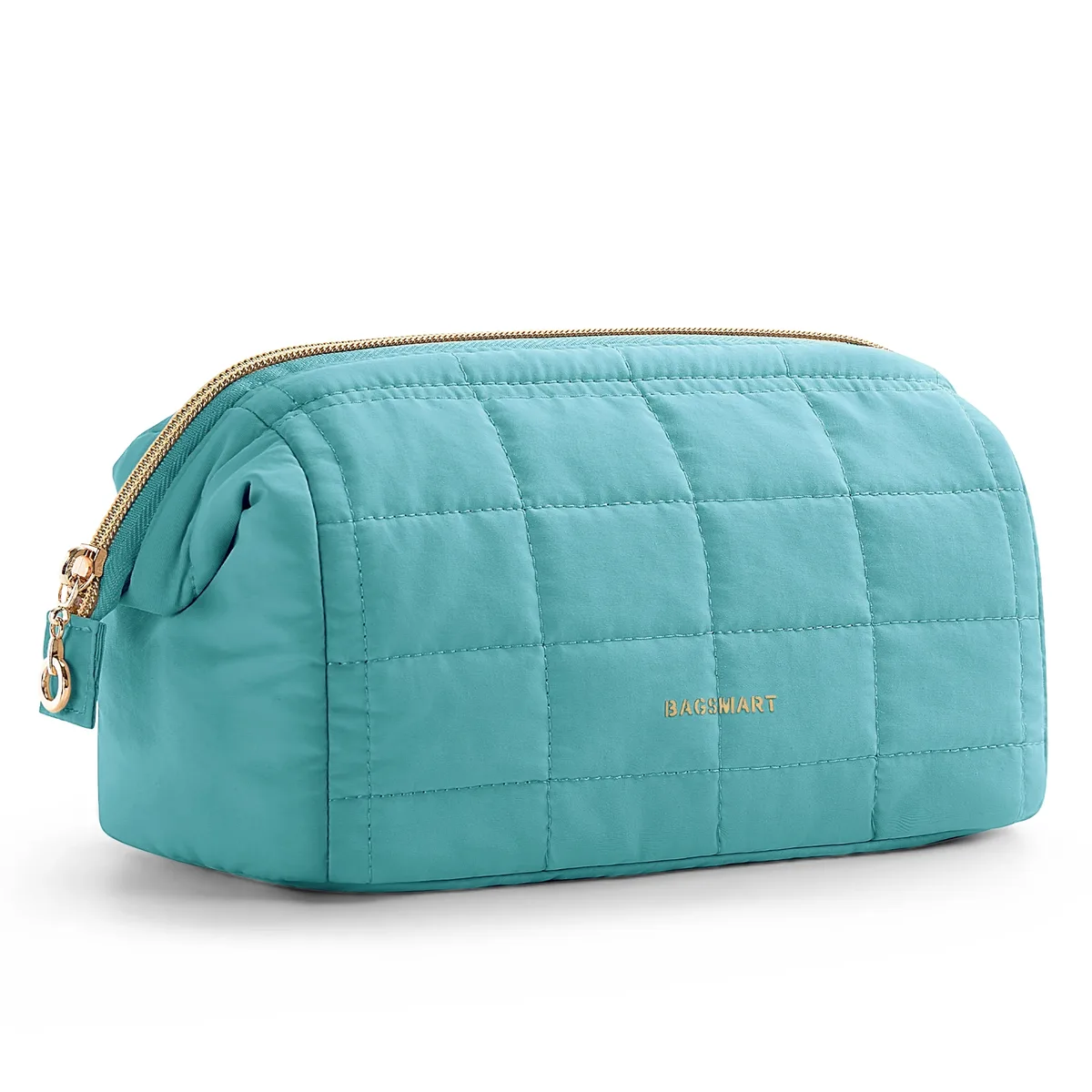 bagsmart-trousse de maquillage gonflée pour femme, trousse de maquillage rembourrée, trousse de maquillage, poudres larges ouvertes, trousse de toilette, essentiels de voyage